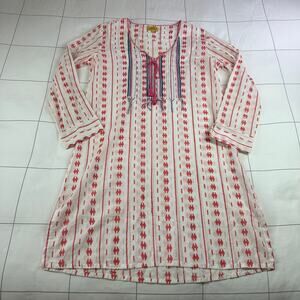 Roberta Roller Rabbit Tunic Dress Womens XS Boho Embroidery Tassel Swim Resort
